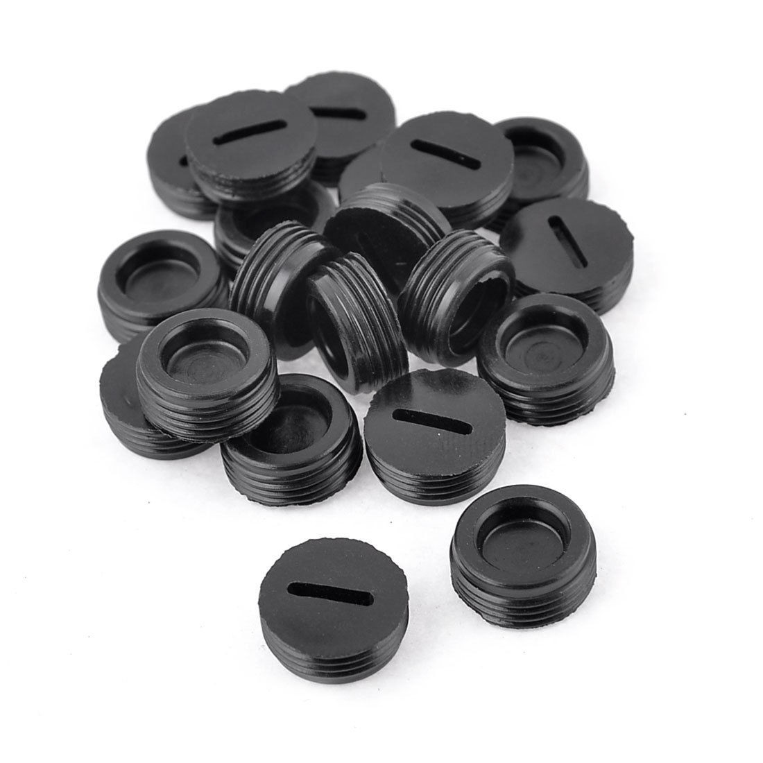 20 Pcs Black Screw 13.5mm Dia Carbon Brush Holder Caps Cover for Motor
