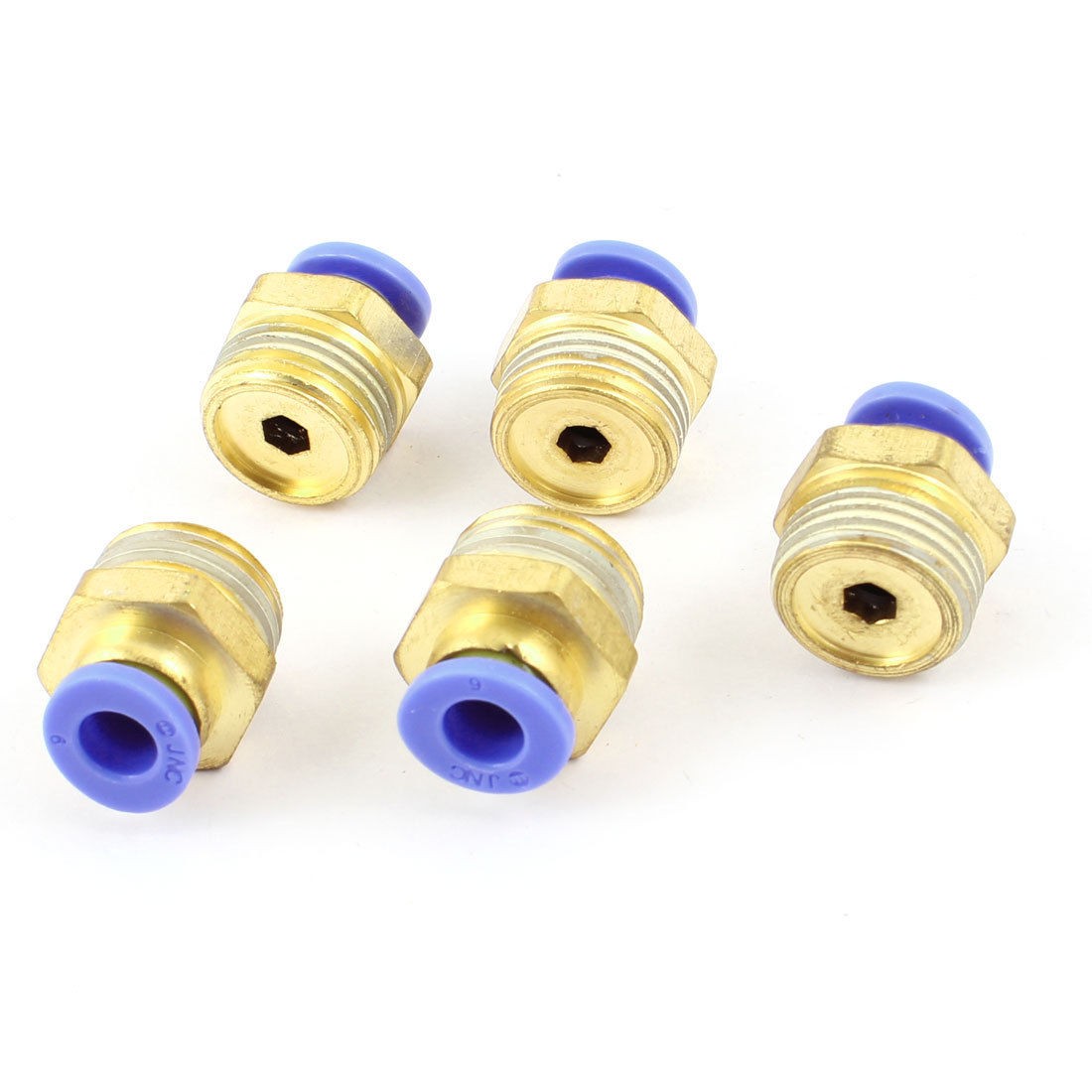 5 Pcs 3 8" PT Male Thread 6mm Push in Joint Pneumatic Connector Quick Fittings