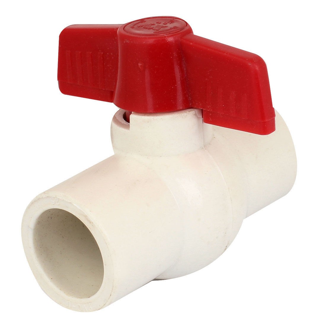 Plumbing 25mm x 25mm Slip Ends Full Port PVC Ball Valve Parts White Red