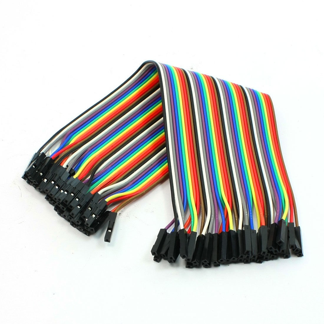 20cm 40P Female to Female Connector Jumper Wire Cable Test Line Multicolor