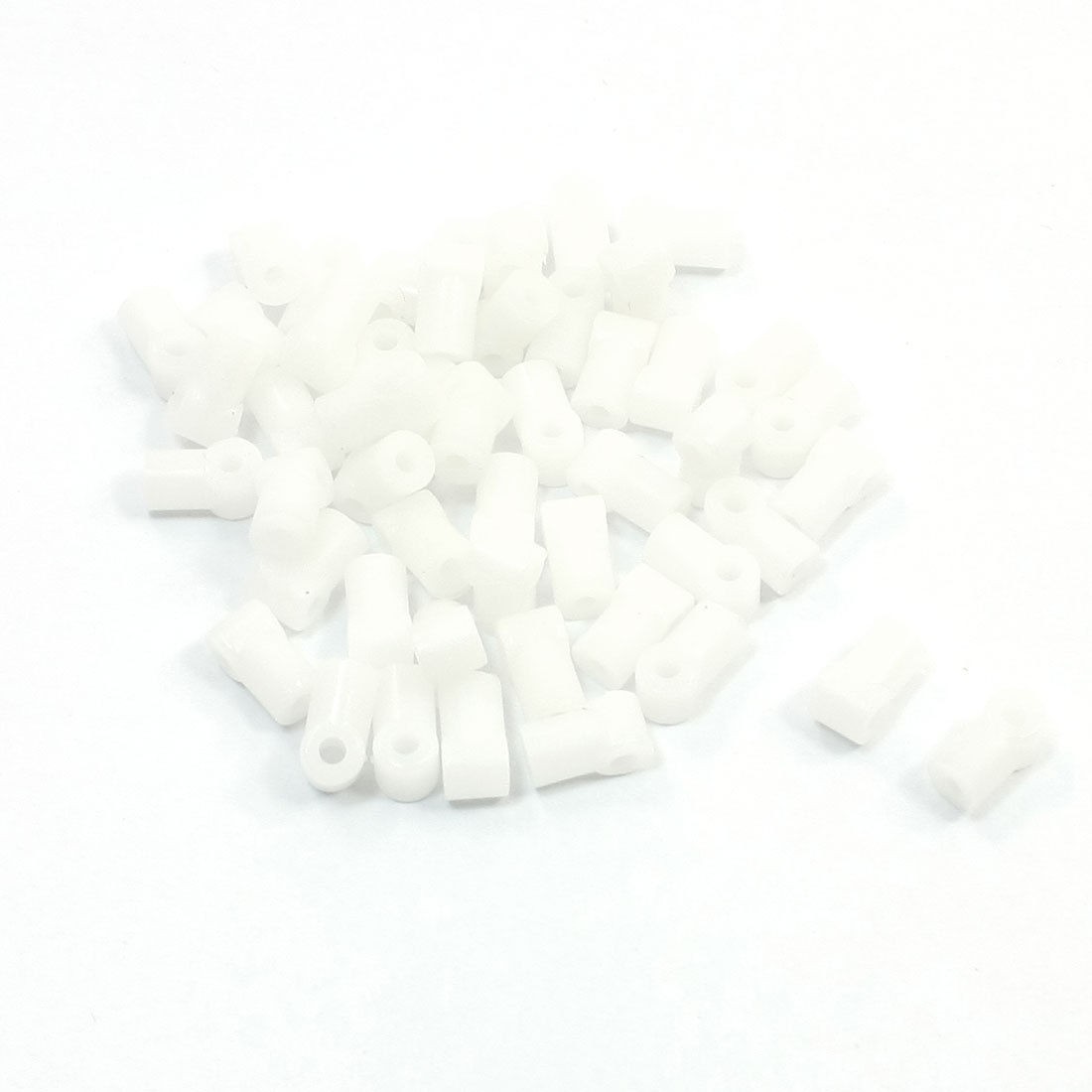 Three Way 5mm x 2mm x 9.5mm White Plastic Spacer Sleeve 50 Pcs