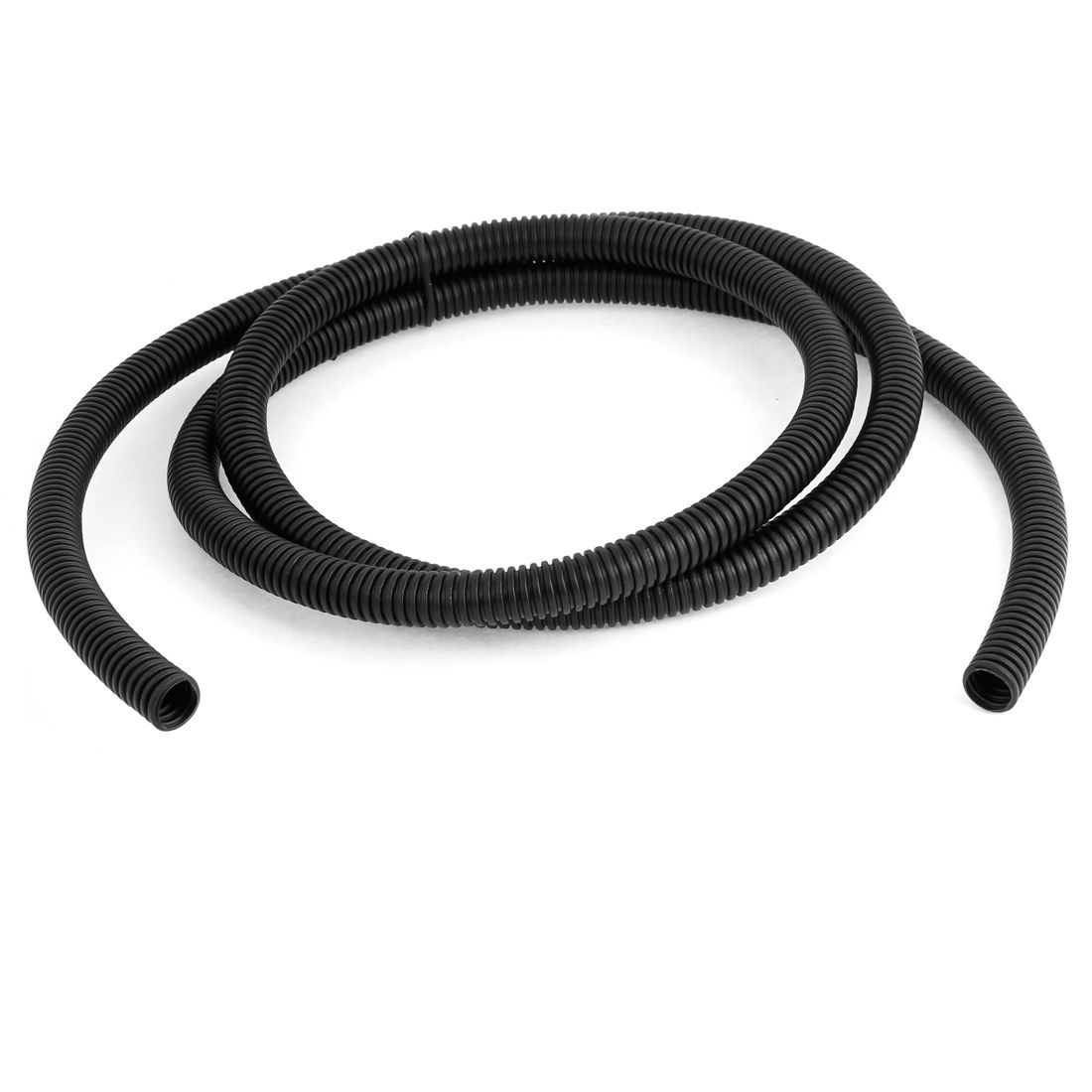 2M Length 16.5mm Diameter Corrugated Shaped Pipe Bellows Tube Black