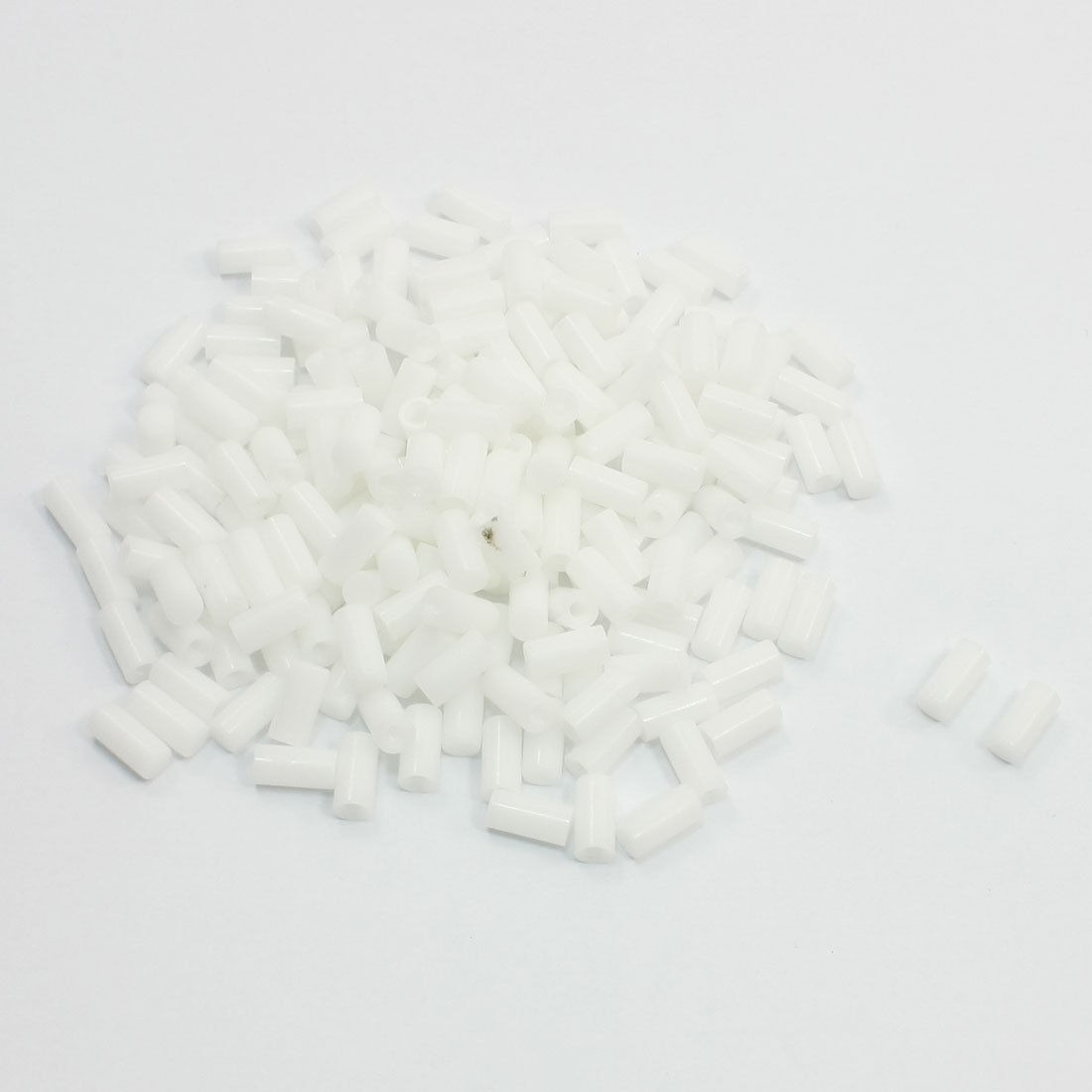 200 Pcs White Nylon 6mm Outer Dia Extruded Hollow Bar 12mm Long