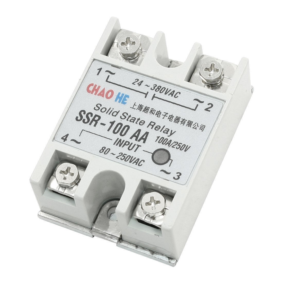 80-250V to AC 24-380V Single Phase Solid State Relay SSR-100 AA