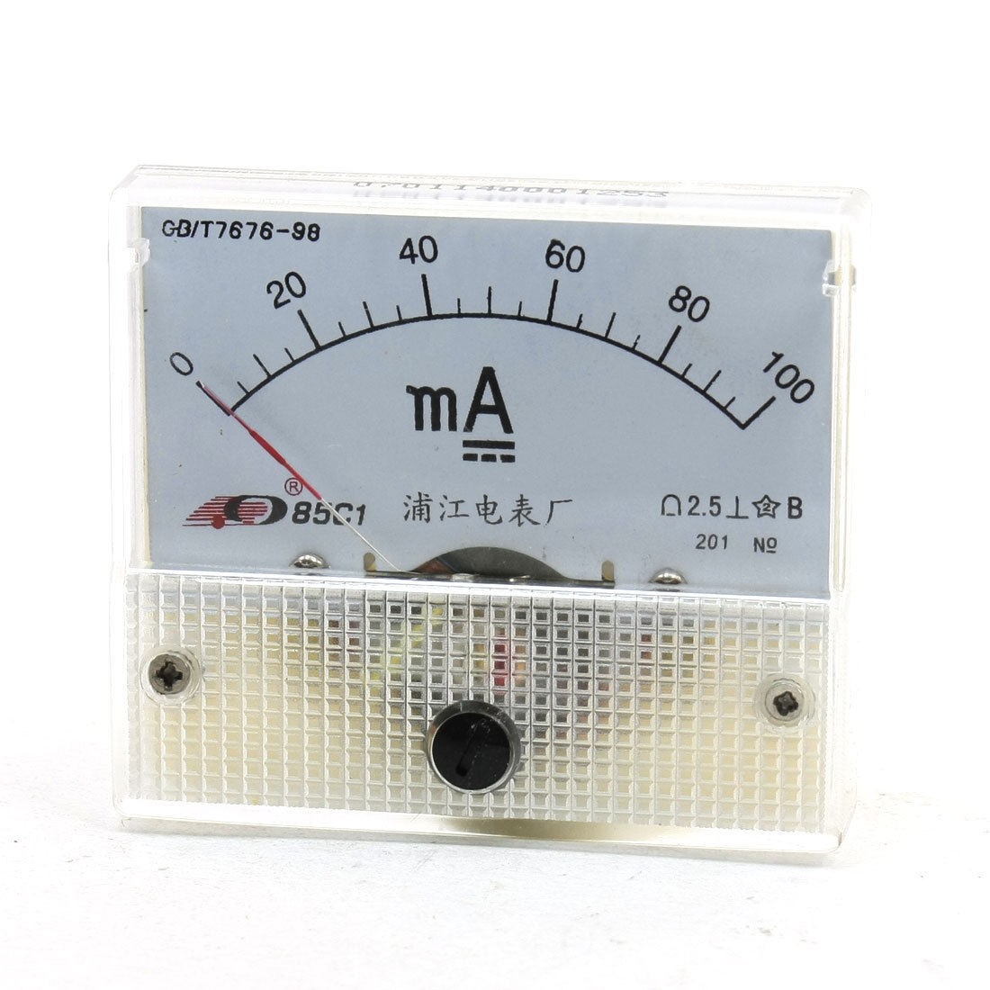 0-100mA DC Current Square Panel Ampere Meter Gauge 85C1