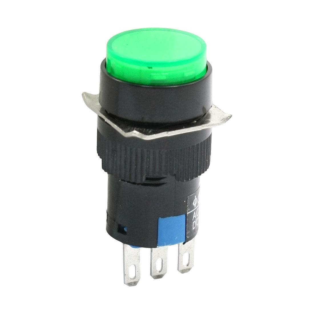 AC250V/3A DC30V/5A 16mm Thread Dia SPDT Momentary Push Button Switch