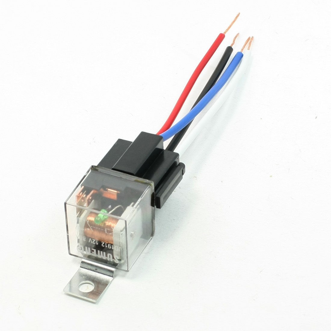 DC12V 80A 4P Female Socket 4 Wires Green Indicator N/C SPST Car Relay 10 PCS