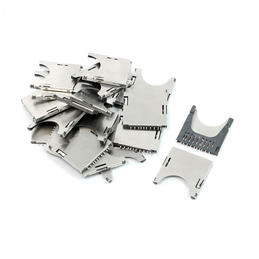 10Pcs Spring Loaded Stainless Steel SD Card Sockets Slots 29mm Long