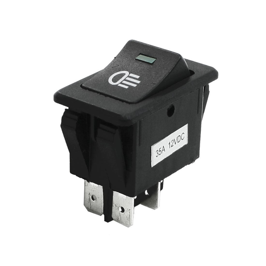 Vehicle Car ON/OFF 4 Pins Green Indicator Fog Light Switches DC 12V 35A