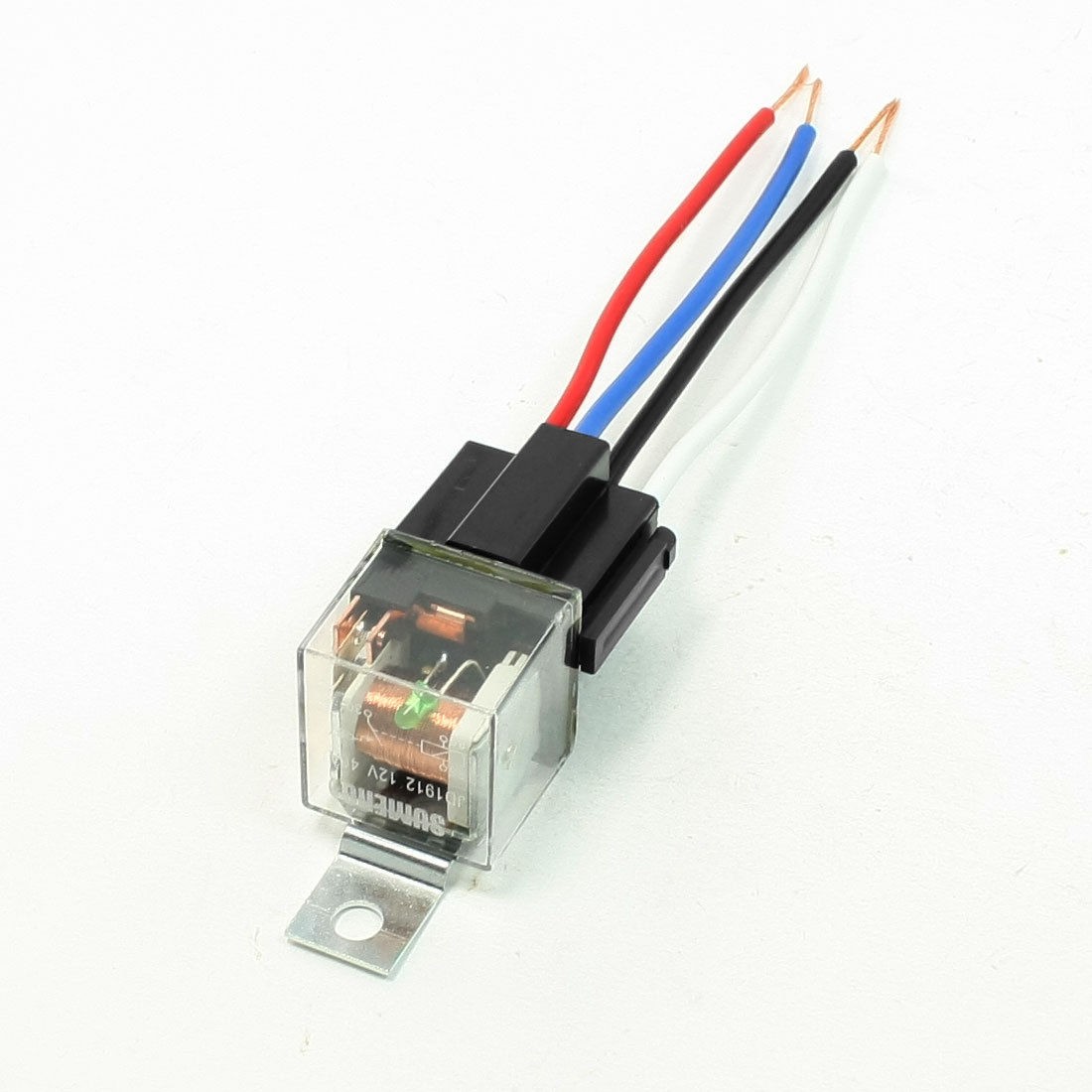 DC12V 40A 4P Plastic Socket Green Indicator NC SPST JD1912 Car Relay 10 Pcs