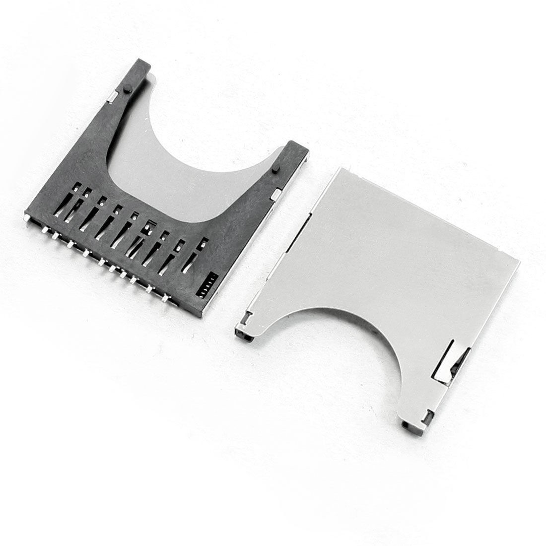 20 Pcs Stainless Steel Casing SD Memory Card Sockets Connectors