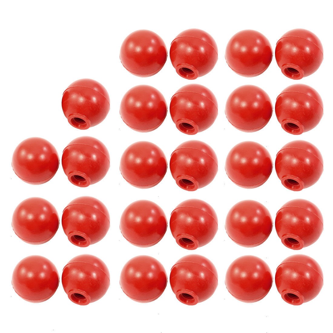 37 Pcs 0.24" Moulded Thread 28mm Dia Handling Ball Knobs Red for Machine