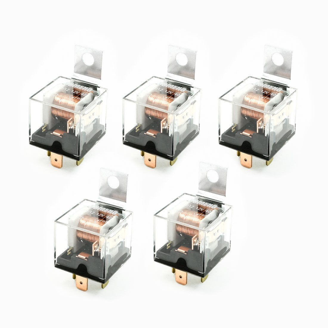 5 Pcs JD1912 Model SPDT 1NO+1NC 4 Pin Car Auto Relay DC 12V 40A