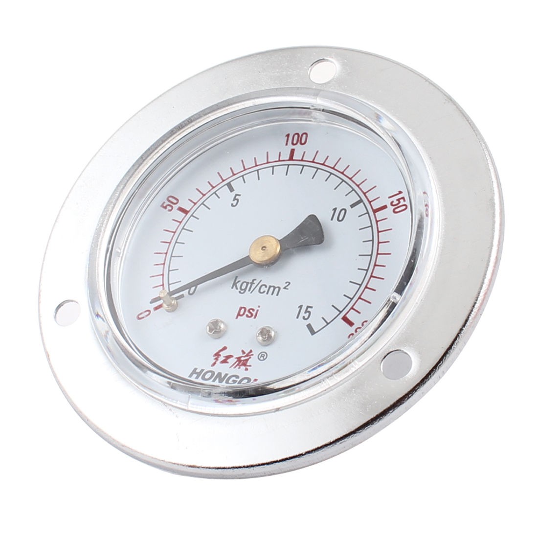 Y-60 Model 0-200psi 1/4"PT Lower Mount Oil Filled Pressure Gauge Silver Tone