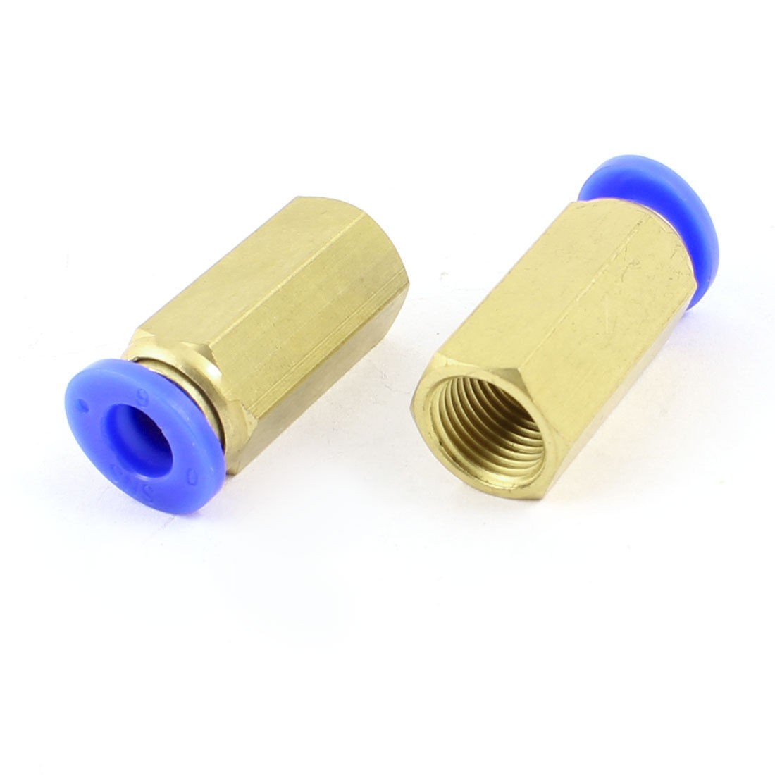 2Pcs 6mm to 8.5mm Female Thread Dia Push in Quick Straight Pneumatic Connector