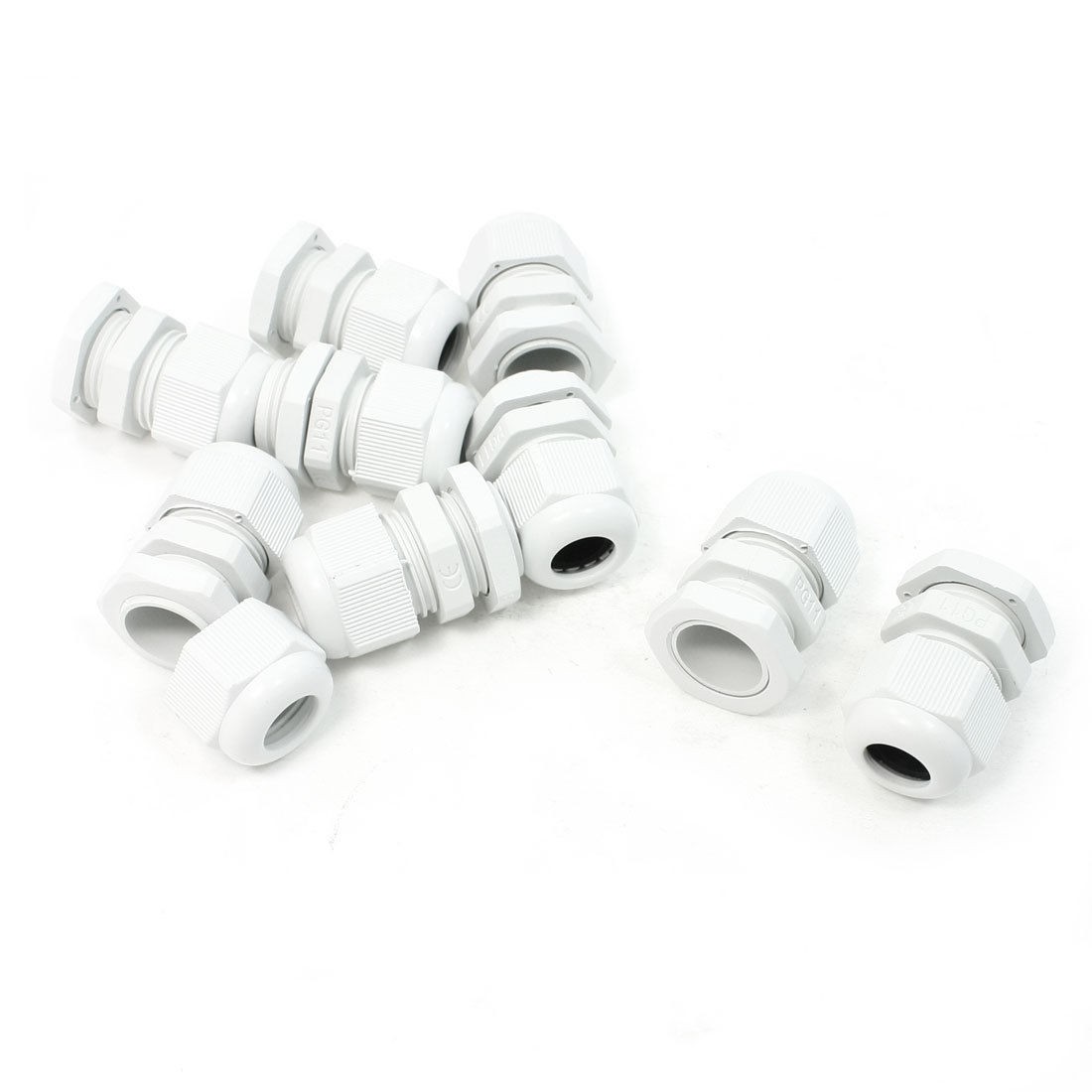 10 Pcs PG11 5mm to 10mm Diameter Cable Glands Fasteners White
