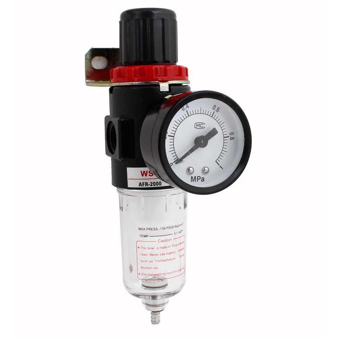 AFR2000 Compressor Regulator Pneumatic Air Filter 1 4 inch PT w Pressure Gauge