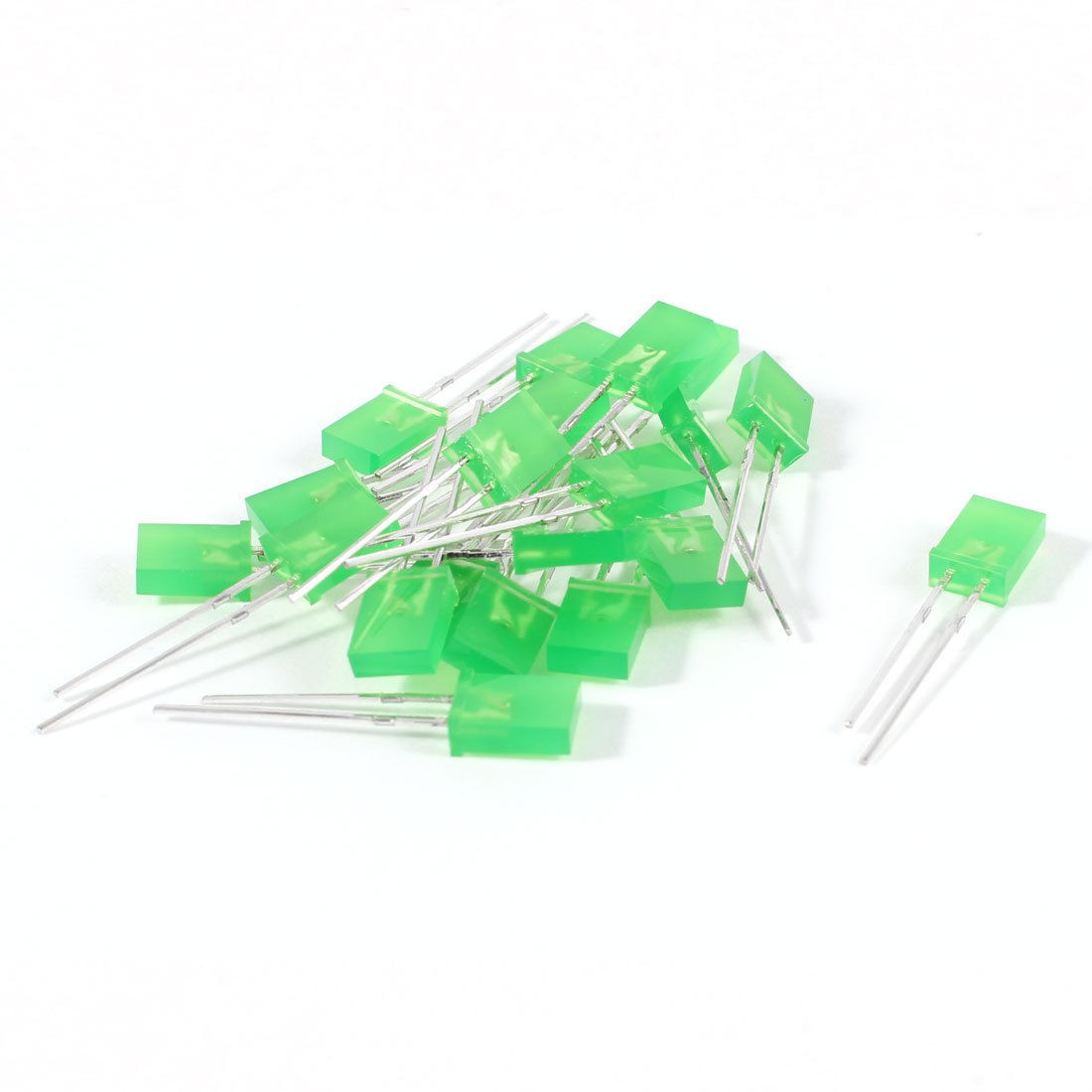 20 Pcs DC 3.5V 2-Pin Green LED Light Bulbs Emitting Diodes 7mm x 5mm x 2mm
