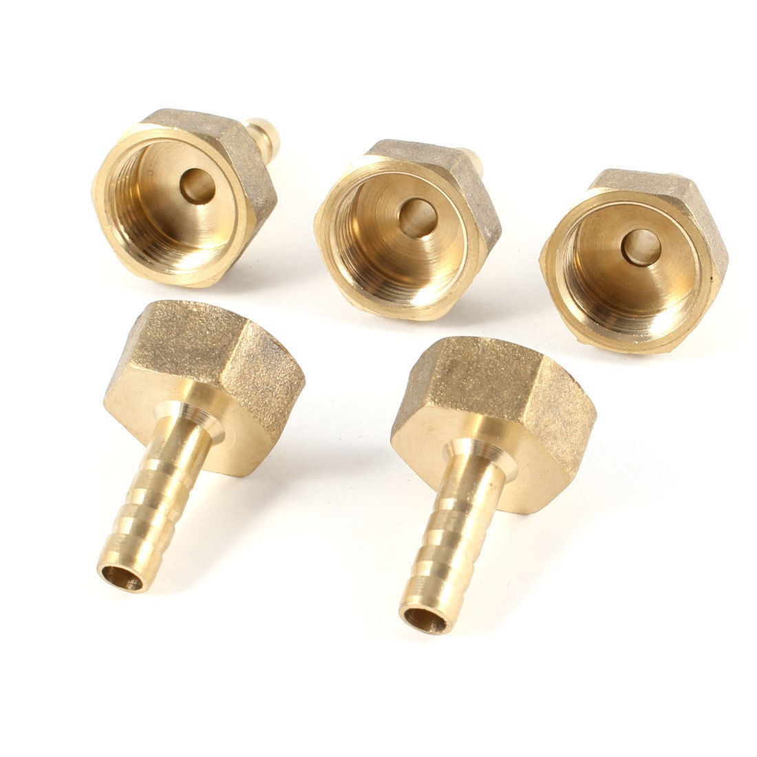 5 Pcs 3 8"PT Female Thread to 6mm Air Hose Barb Brass Straight Coupler Fitting