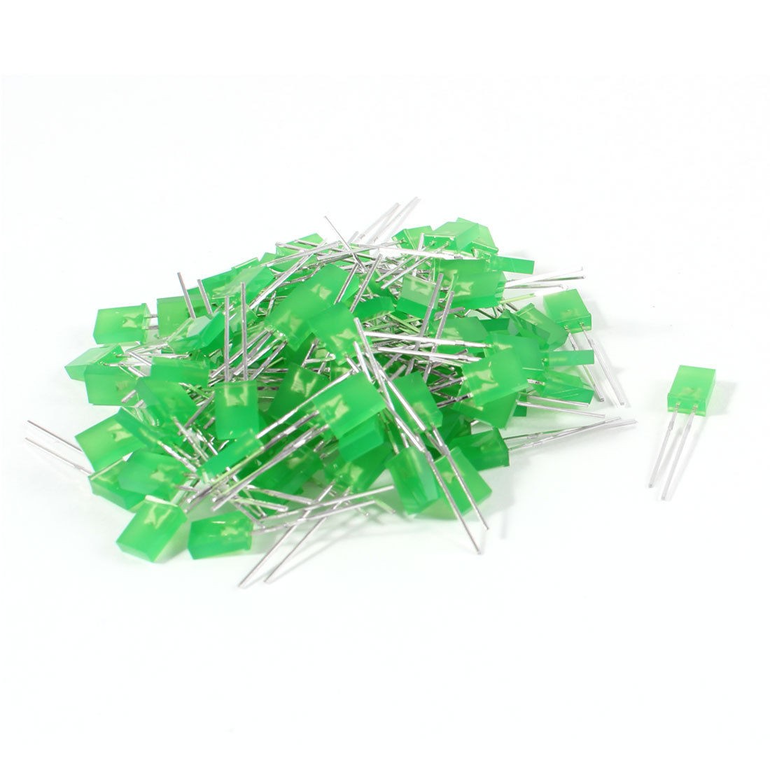 100 Pcs DC 3.5V 2-Pin Green LED Light Bulbs Emitting Diodes 7mm x 5mm x 2mm