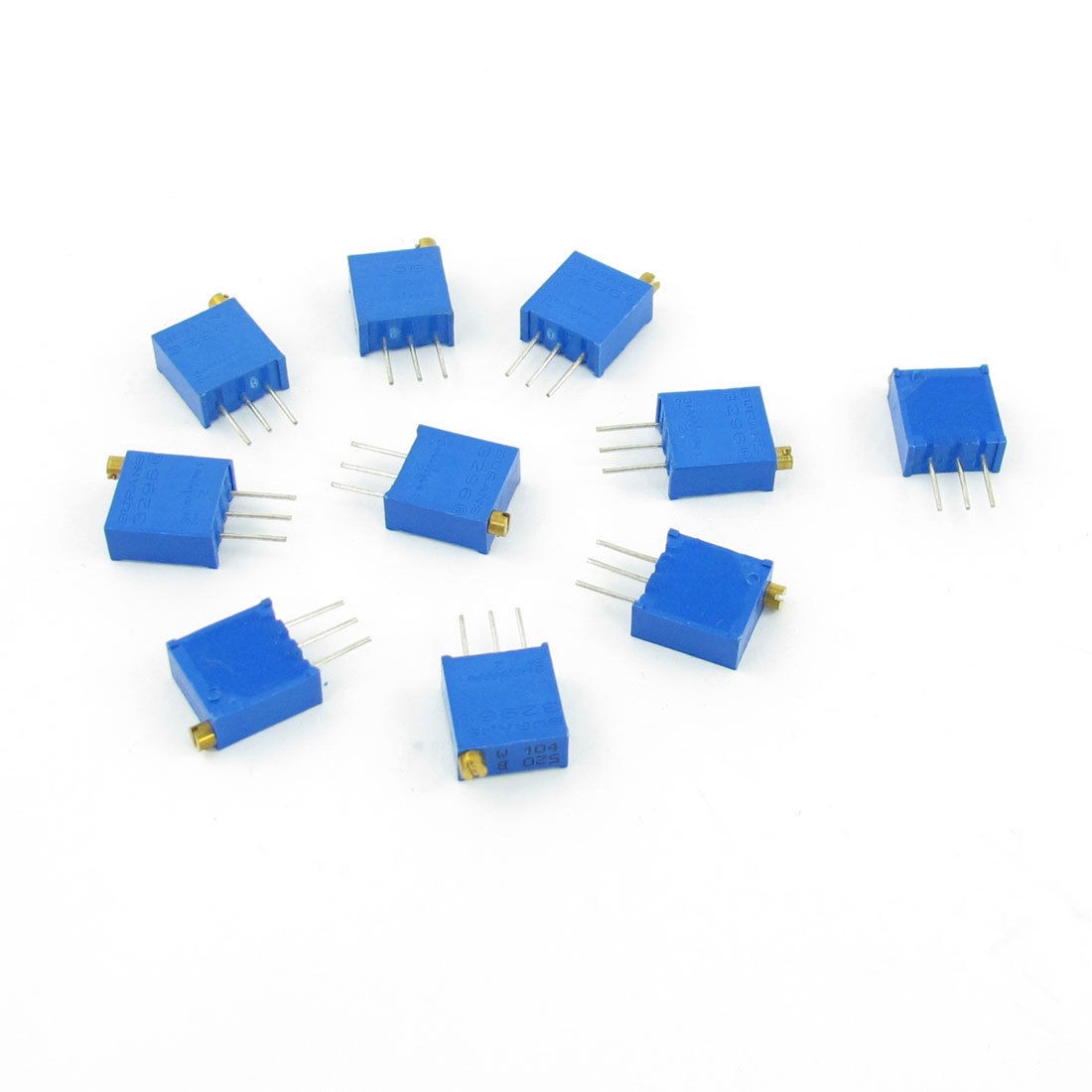 10 Pcs 3296W-104 100K ohm Trimmer Pot Cermet Potentiometer Variable Resistors