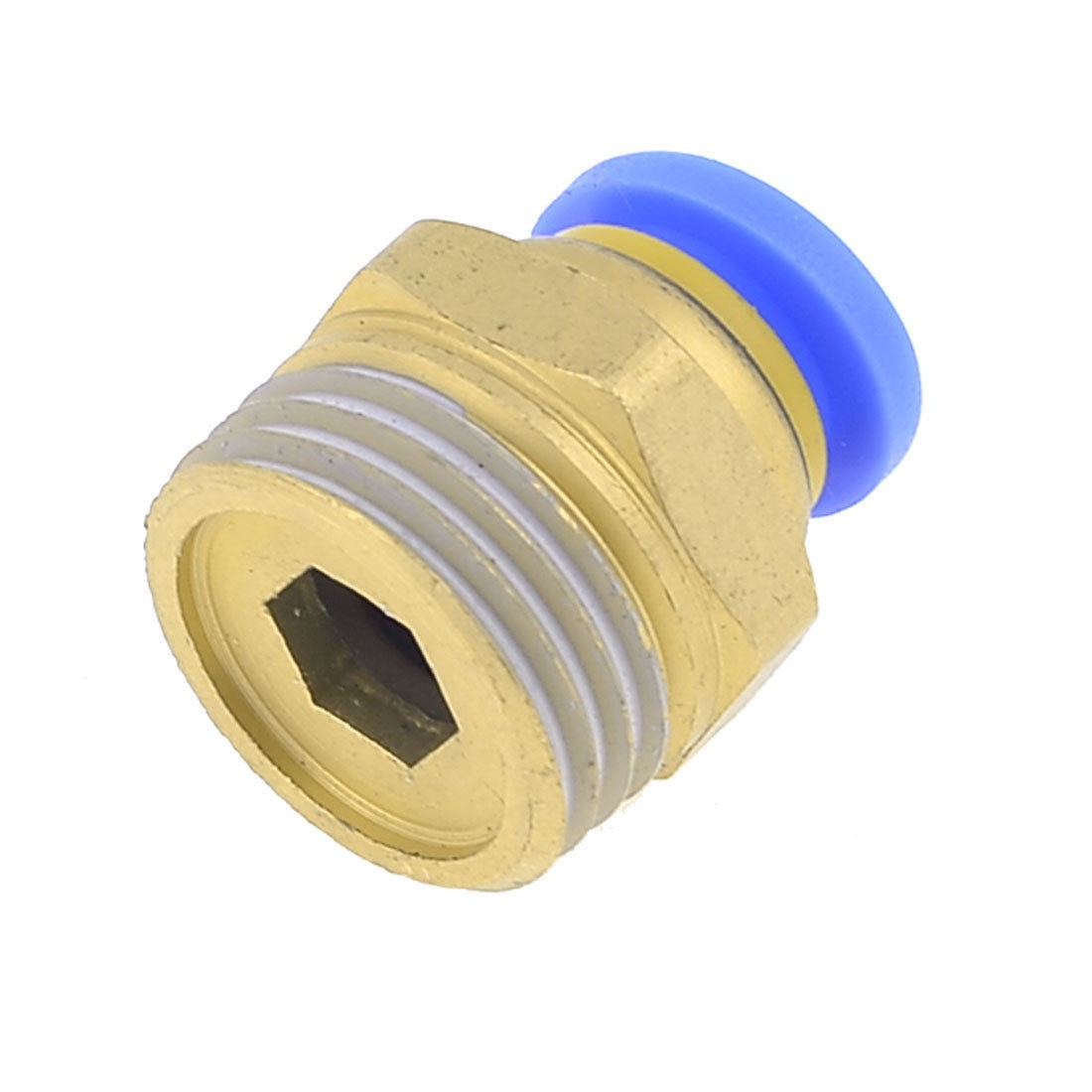 10mm Hole Pneumatic Tube Quick Connect Fitting Coupling 1 2" PT Male Thread