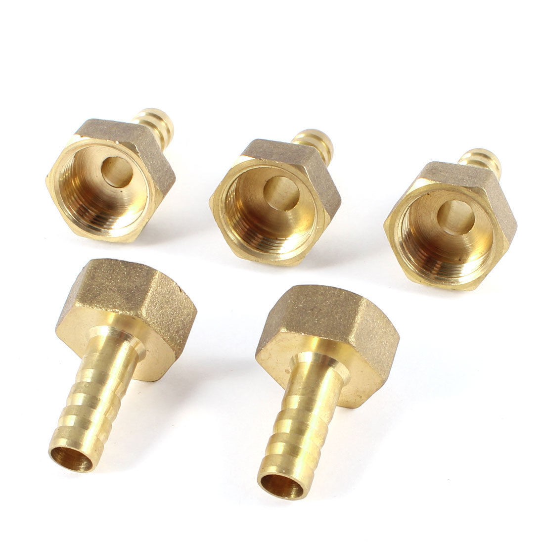 5 Pcs 3/8"PT Female Thread to 8mm Air Hose Barb Brass Straight Coupler Fitting