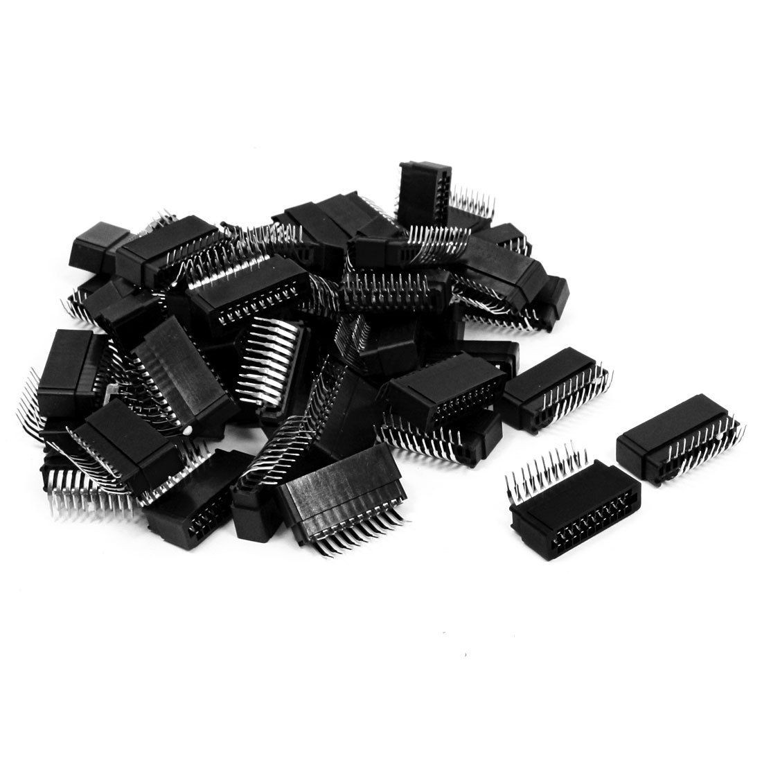 50 Pcs 2x10 Pin 2 54mm Pitch Double Row PCB Bent IDC Pin Headers 20 Pins