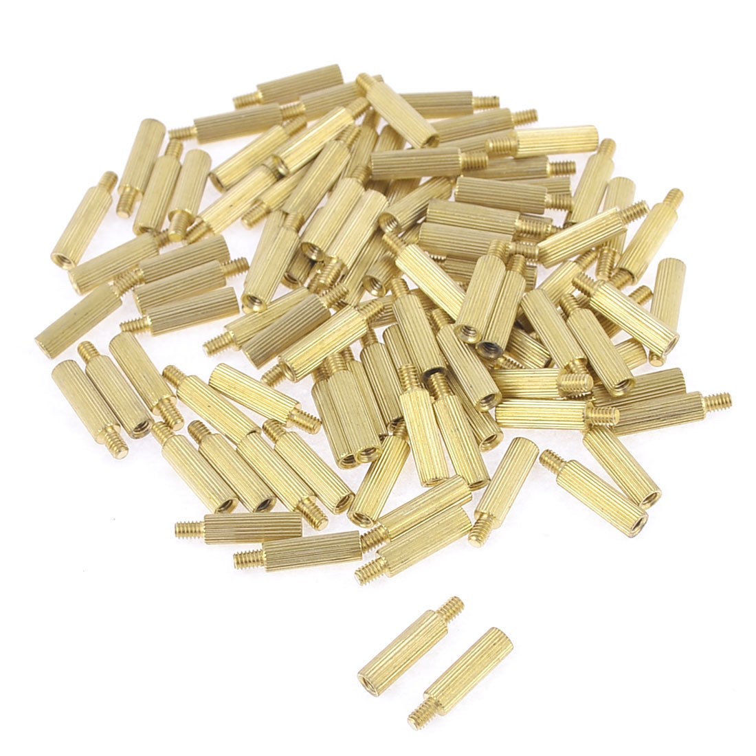 100 Pcs Male to Female Screw Brass Pillars Standoff Spacer M2x10mmx13mm