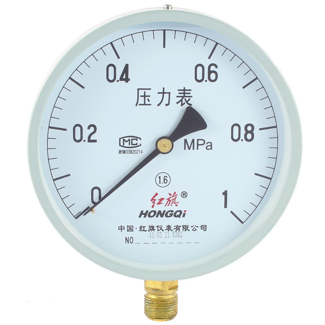 1/2" PT Thread Air Water Arabic Number Display 0-1 Mpa Mpa Pressure Gauge