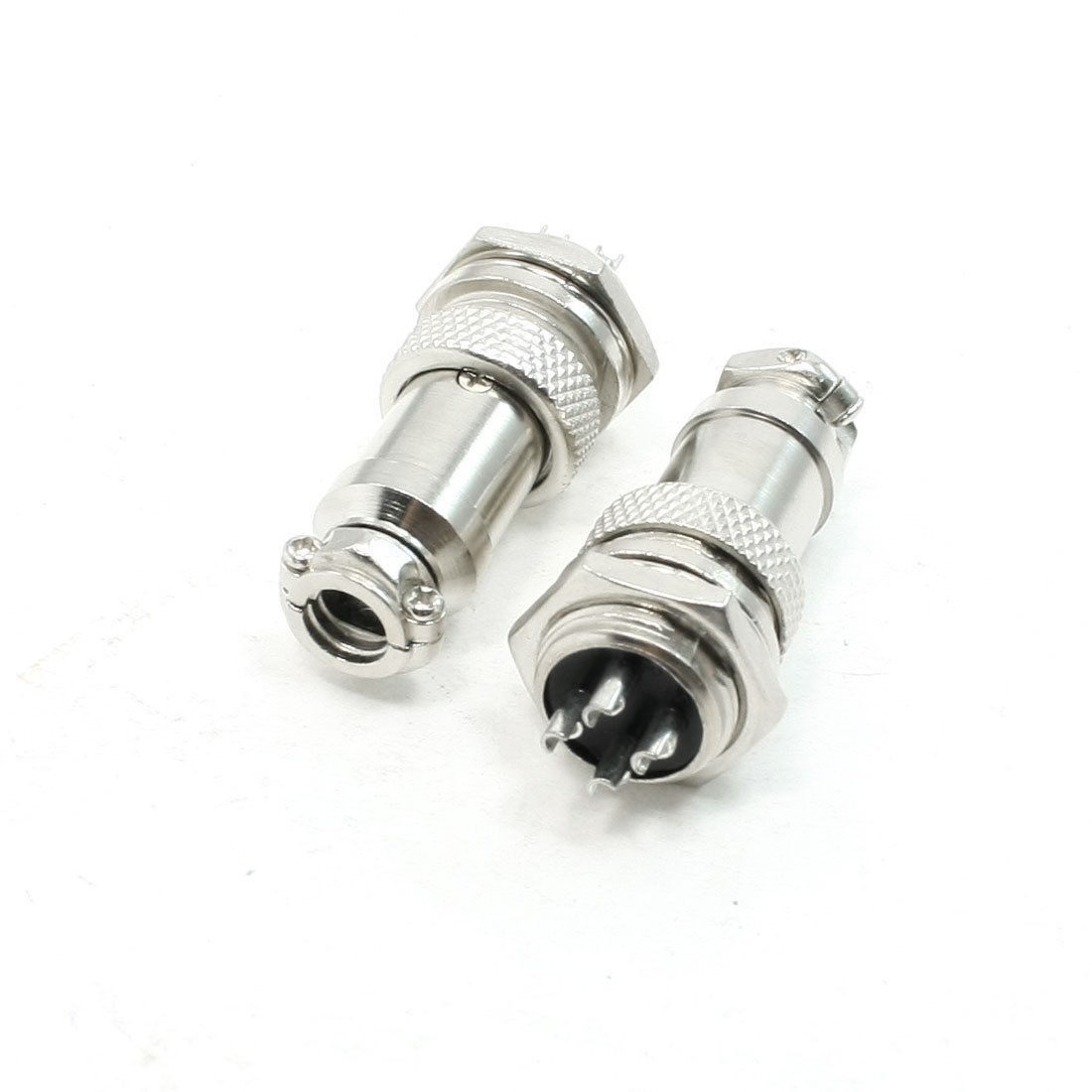 Universal Panel Mount 16mm 4Pin Male Female Aviation Connectors Plugs x 2