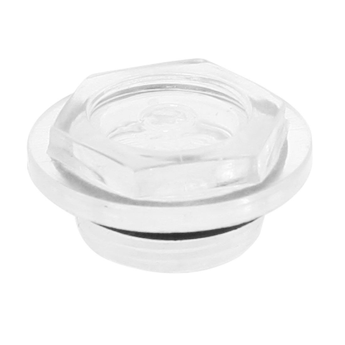 24mm Male Thread Dia Air Compressor Liquid Oil Level Sight Glass Black Clear