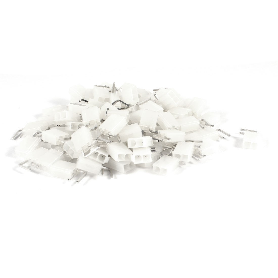 100 Pcs 5 08mm Pitch 2 Pins Header Female Socket White