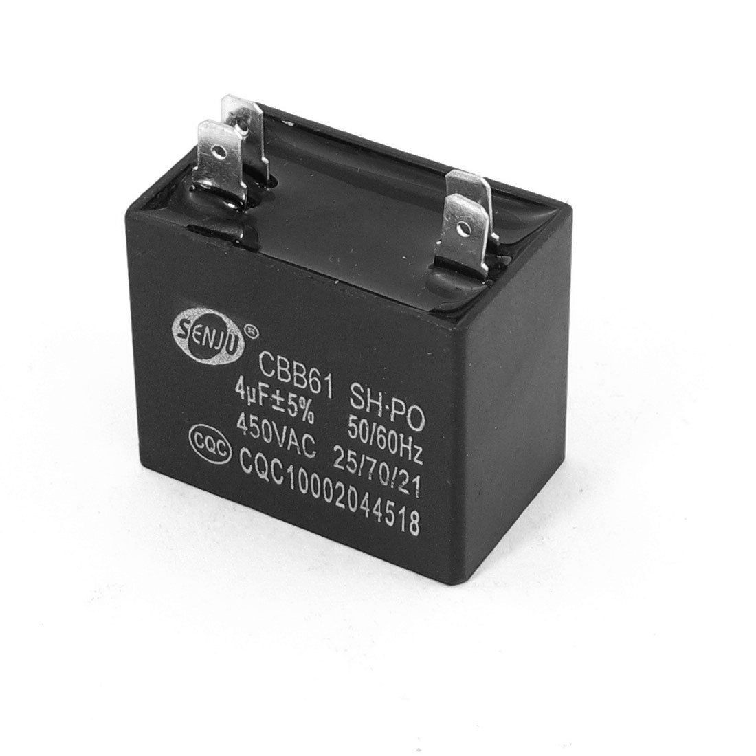 Polypropylene Film AC Motor Run Capacitor 4 Terminals 4uF 450VAC CBB61