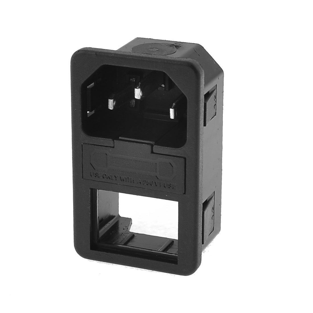 Clamp Type C14 AC Power Inlet Sockets 10A 250V w Fuse Switch Holder