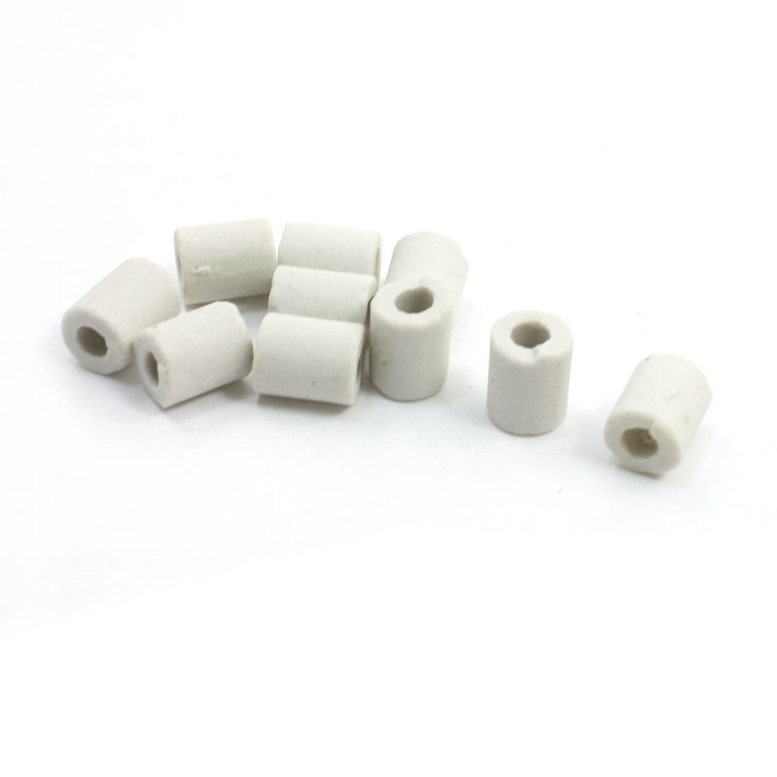 10.5mm OD 4mm High White Ceramic Insulation Protection Pipe Tube 10 PCS