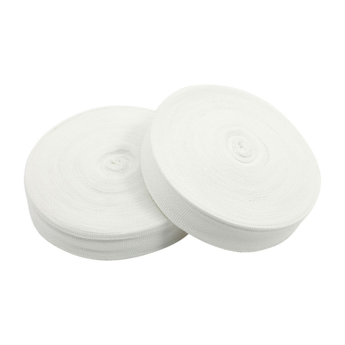 2 Rolls 20mmx0.25mm Fiber Exhaust Header Wrap Insulating Tape Kit White