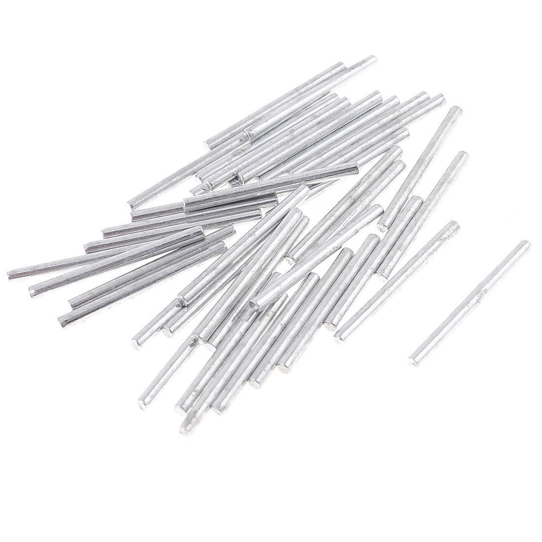 40 Pcs Silver Tone Metal 25mm 0.98" Length 2mm Dia Model Axle