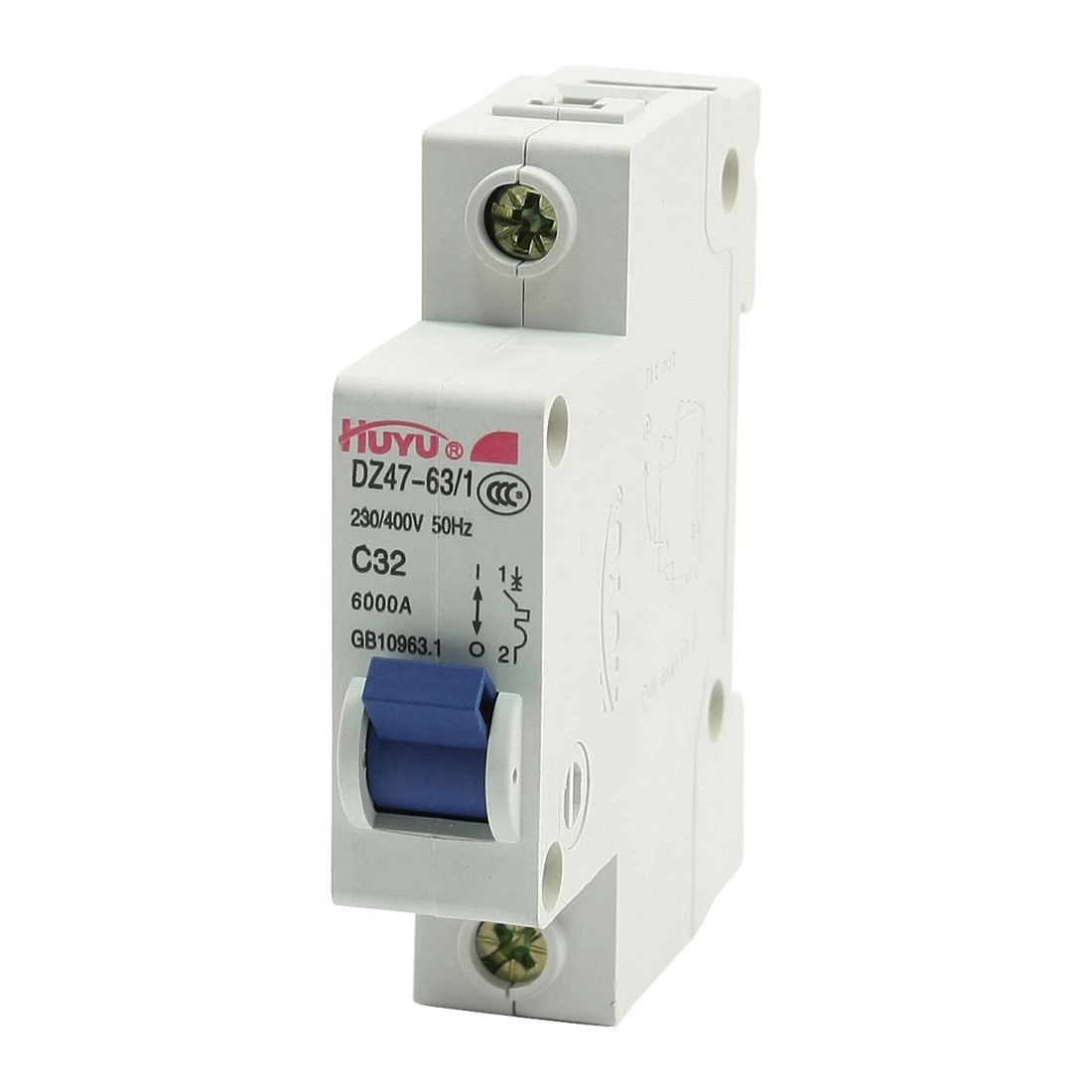 DZ47-63/1 35mm DIN Rail Mounting 32A Industrial Circuit Breaker