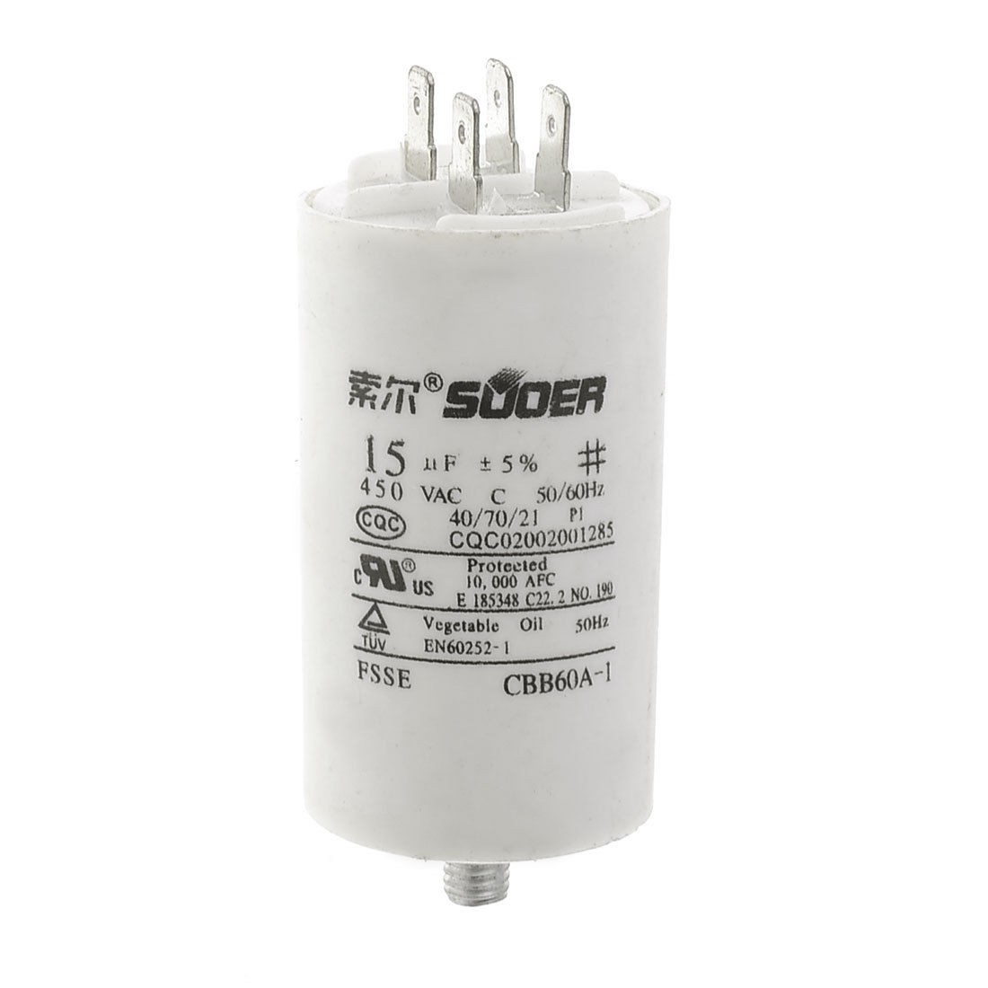 AC 450V 50/60Hz 15uF Washing Machine Non Polar Polypropylene Film Capacitor