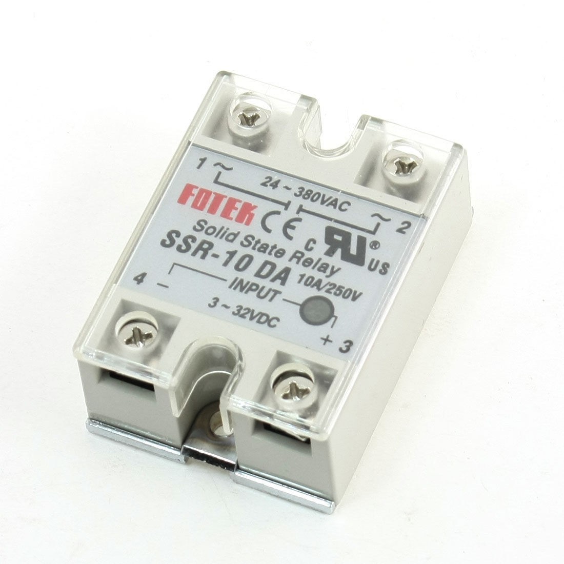 Single Phase DC to AC Solid State Relay 4 Terminal 10A SSR-10DA