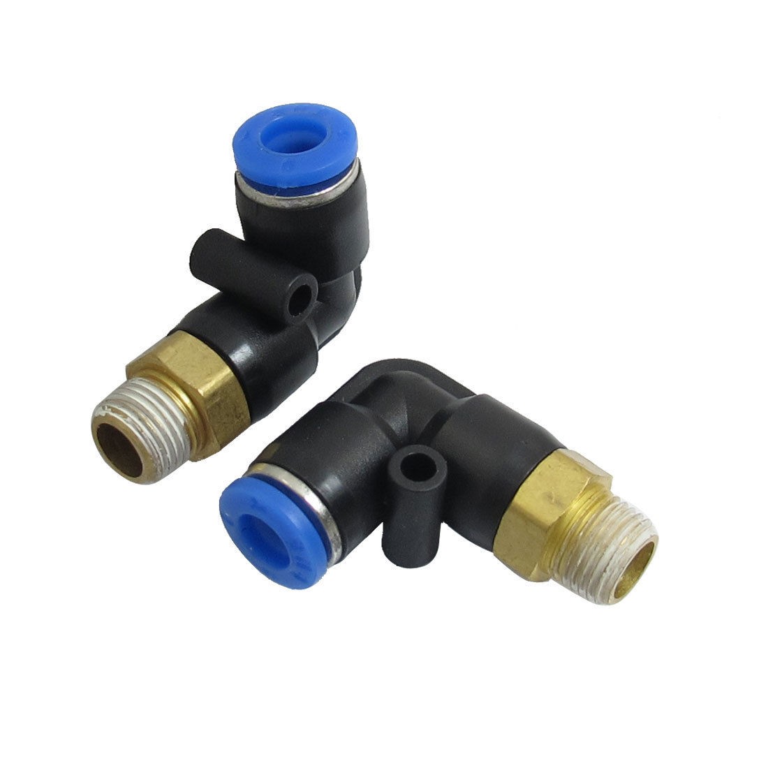 2 Pcs L Shaped 10mm Male Threaded to 6mm Tube Pneumatic Quick Fitting