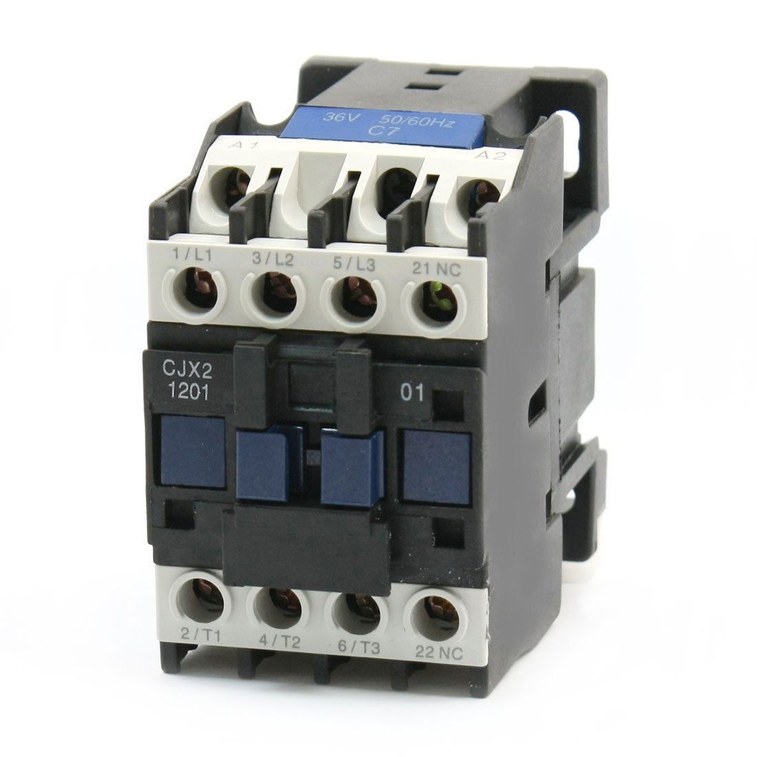 35mm DIN Rail Mounting 3 Pole 1NC 36V Coil AC Contactor CJX2-1210