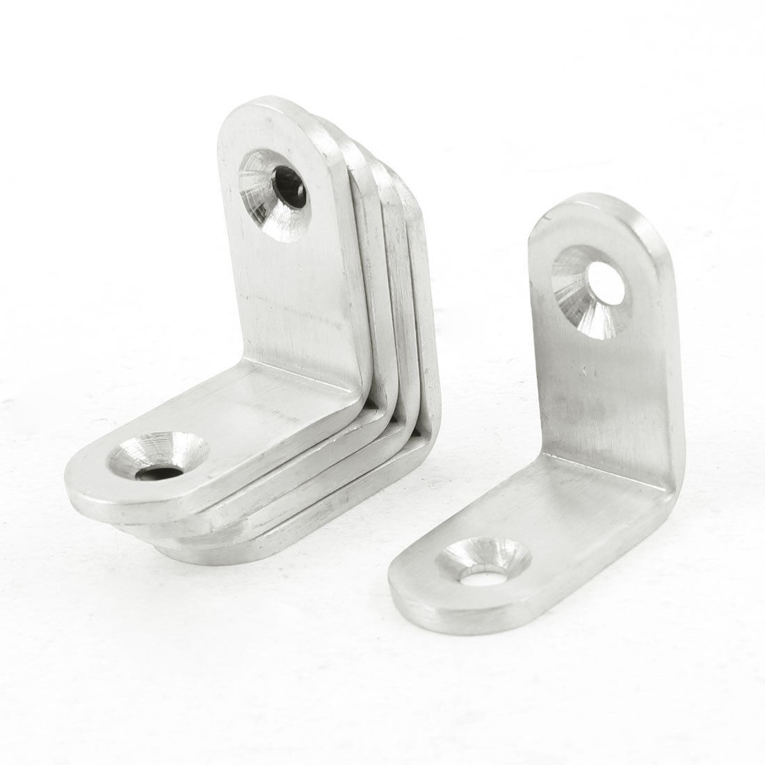 Furniture Round End 90 Degree Bracket Fastener 30mm x 30mm 5 Pieces