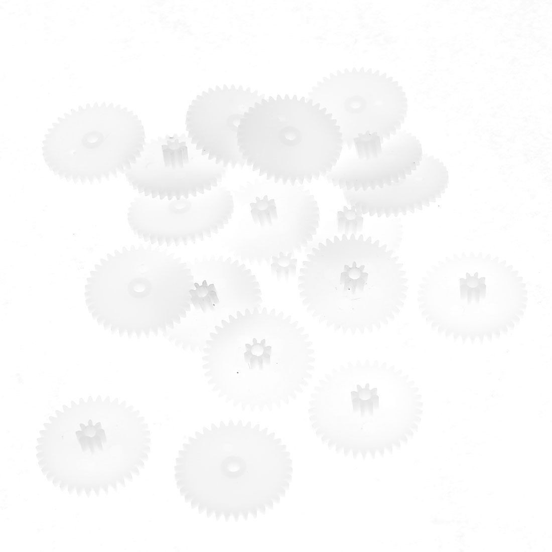 20 Pcs White Plastic 20mm Dia 1.5mm Thickness Double Layer Gear
