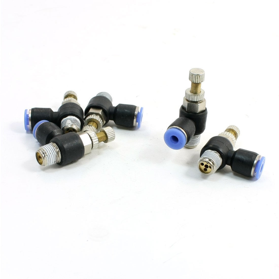 5pcs 10mm Thread 4mm Push in Piping Speed Control Air Pneumatic Connector