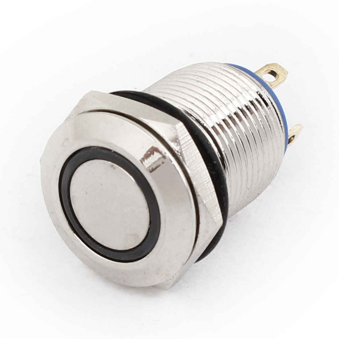 250VAC 2A DC 5V Blue LED Light SPST Momentary Type Pushbutton Switch