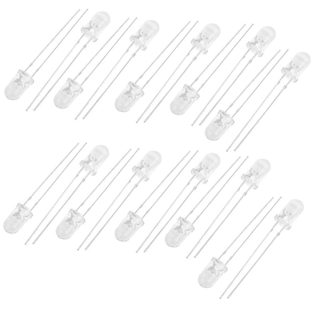 20 Pcs 5mm Head Strawhat Purple Light 2Pin DIP LED Emitting Diode Bulb DC 3V