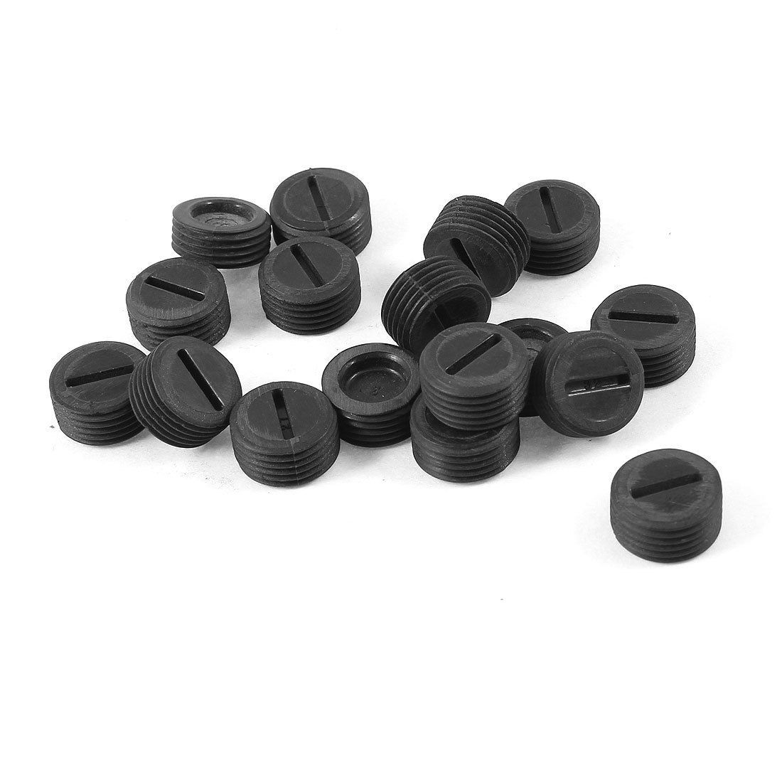 19 Pcs 11mm Dia Thread Carbon Brush Holder Back Cap