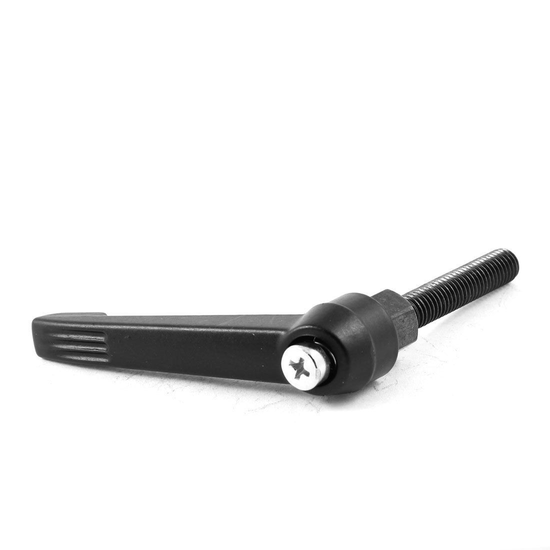 8mm x 40mm Thread Metal Adjustable Fixing Knob Handles Lever Black